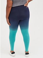 Plus Size Premium Legging - Dip Dye Blue & Teal, BLUE, alternate