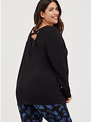 Plus Size Strappy Sweatshirt - Harry Potter Dark Mark, DEEP BLACK, alternate
