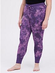 Plus Size Sleep Legging - Dream Fleece Tie Dye Purple, MULTI, hi-res