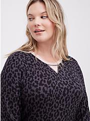 Sleep Sweatshirt - Super Soft Plush Leopard Black, MULTI, alternate