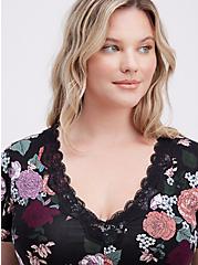 Plus Size Sleep Dress - Super Soft Jersey Floral Black, MULTI, alternate