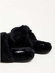 Plus Size Slipper - Faux Suede Embellished Black (WW), BLACK, alternate
