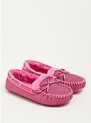 Plus Size Studded Slipper - Faux Suede Pink (WW), PINK, hi-res