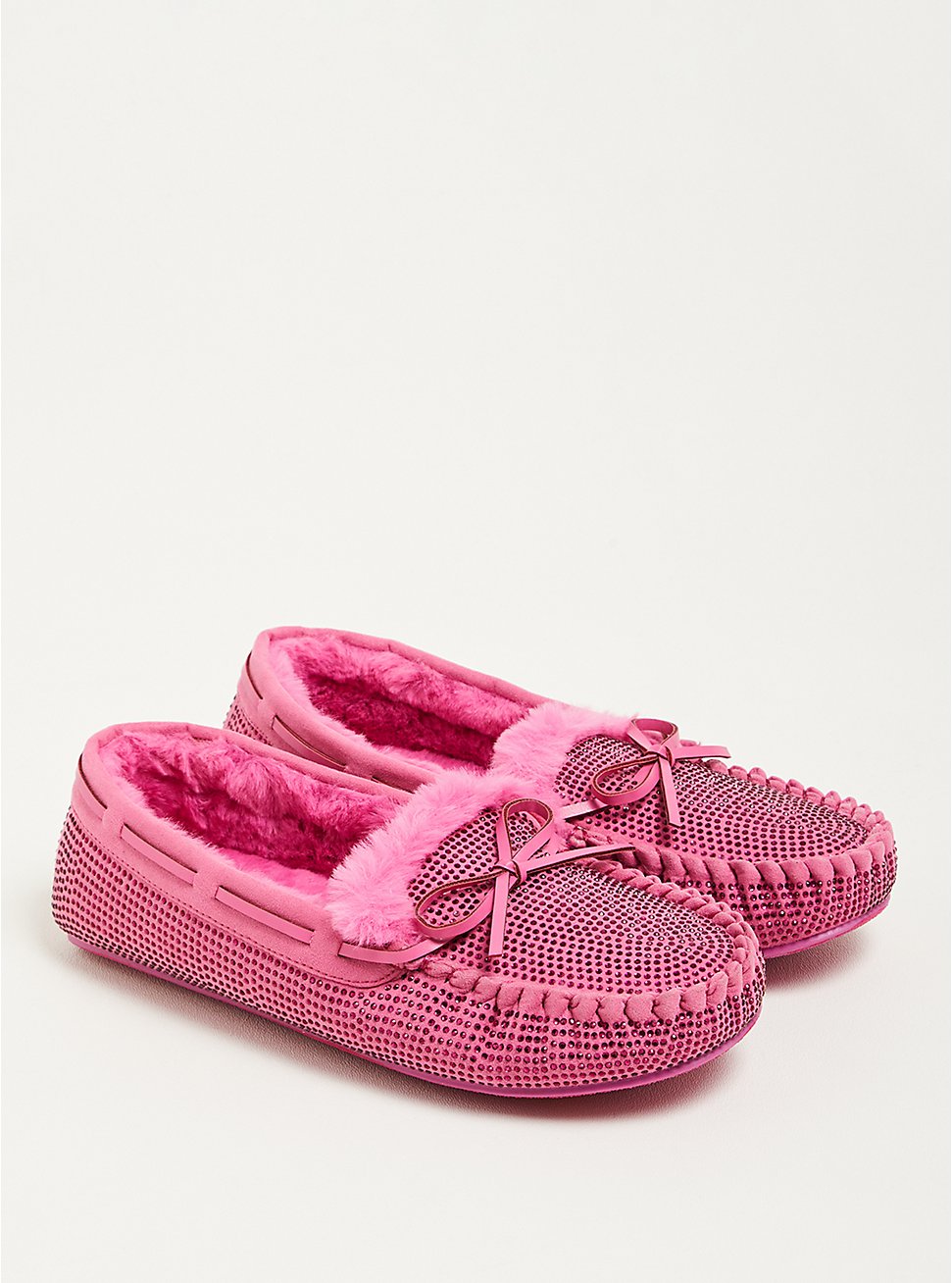 Plus Size Studded Slipper - Faux Suede Pink (WW), PINK, hi-res