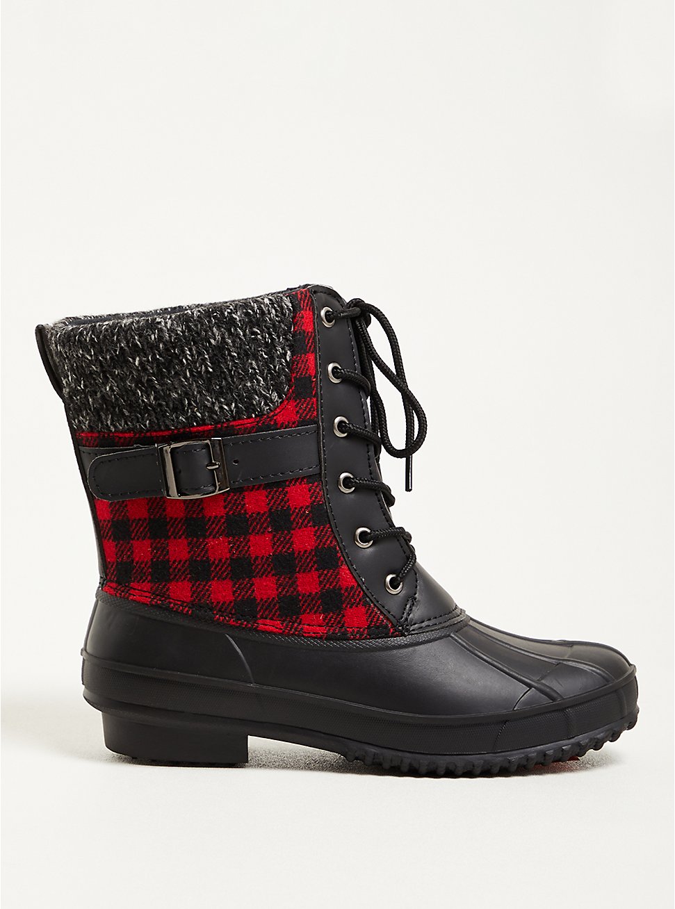 Plus Size Water Resistant All Weather Bootie - Red Flannel (WW), RED, hi-res