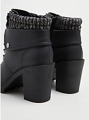 Sweater Hiker Boot - Black Faux Leather (WW), BLACK, alternate