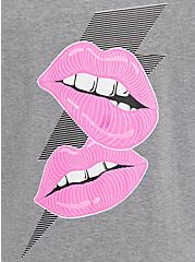 Plus Size Relaxed Fit Raglan Sweatshirt - Ultra Soft Fleece Pink Lips Heather Grey, MEDIUM HEATHER GREY, alternate