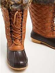 Water Resistant Boot - Faux Leather Brown (WW), BROWN, alternate