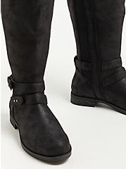 Plus Size Strappy Knee Boot (WW), BLACK, alternate