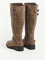 Plus Size Lug Knee Boot - Faux Nubuck Tan (WW), TAUPE, alternate