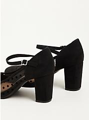 Plus Size Mary Jane Shoe - Faux Suede Mesh Black, BLACK, alternate
