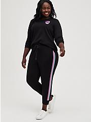 Plus Size Relaxed Fit Active Jogger - Cupro Black Stripe, DEEP BLACK, alternate