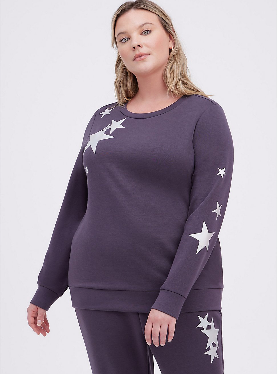 Plus Size Active Sweatshirt - Cupro Active Stars Grey, NINE IRON, hi-res