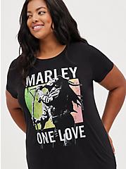 Plus Size Tunic Tee - Bob Marley Black, DEEP BLACK, hi-res
