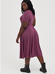 Plus Size Midi Skater Dress - Super Soft Plush Dark Purple, , alternate