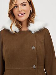 Plus Size Riding Coat - Outlander Fur Tweed , TEAKWOOD BROWN, alternate