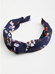 Navy Floral Knot Headband, , hi-res