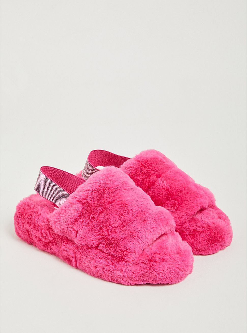 Platform Fur Slipper - Hot Pink (WW), HOT PINK, hi-res