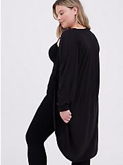 Plus Size Cocoon Kimono - Super Soft Plush Black, DEEP BLACK, alternate