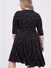 Plus Size Skater Dress - Super Soft Plush Star Black, STARS - BLACK, alternate