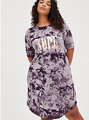 Favorite T-Shirt Dress - Super Soft Purple Tie Dye Nope, TIE DYE, alternate