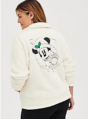 Plus Size Faux Shearling Jacket - Disney Mickey Mouse Holiday White, WINTER WHITE, hi-res