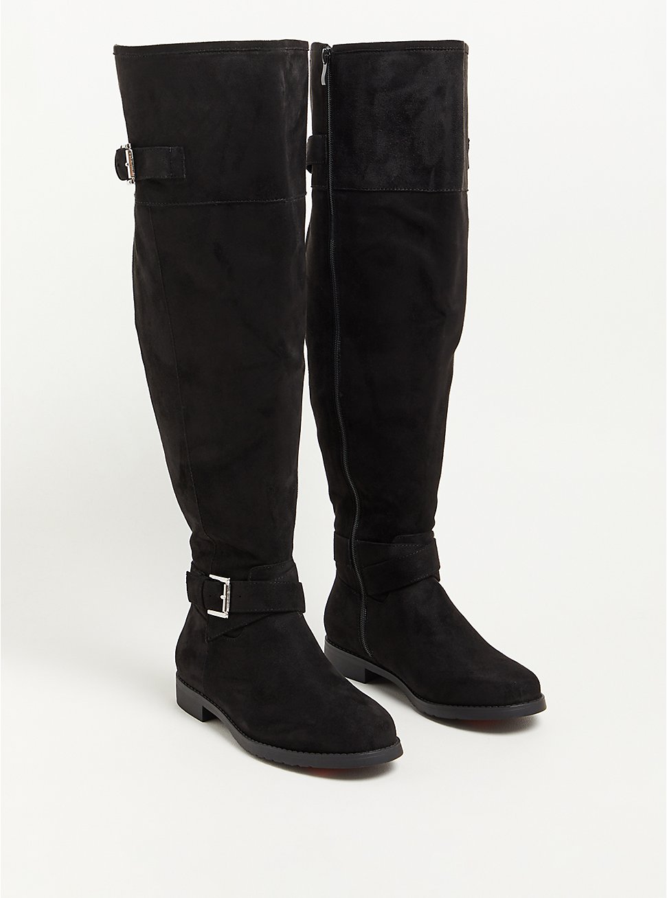 Double Buckle Over The Knee Boot (WW), BLACK, hi-res