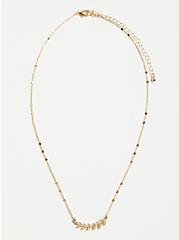 Leaf Delicate Necklace - Gold Tone, , hi-res