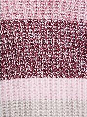 Plus Size Slouchy Tunic Sweater - Pink Stripe , STRIPE - MULTICOLOR, alternate