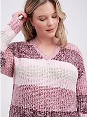Slouchy Tunic Sweater - Pink Stripe , STRIPE - MULTICOLOR, alternate