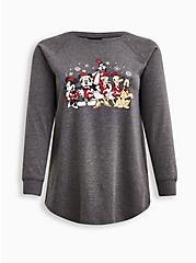 Plus Size Tunic Sweatshirt - Disney Mickey & Friends Holiday , MEDIUM HEATHER GREY, hi-res