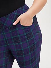 Plus Size Pocket Pixie Pant - Luxe Ponte Plaid Purple, OTHER PRINTS, alternate
