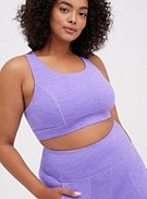 Strappy Low-Impact Sports Bra - Performance Super Soft Jersey Neon Lavender, , hi-res