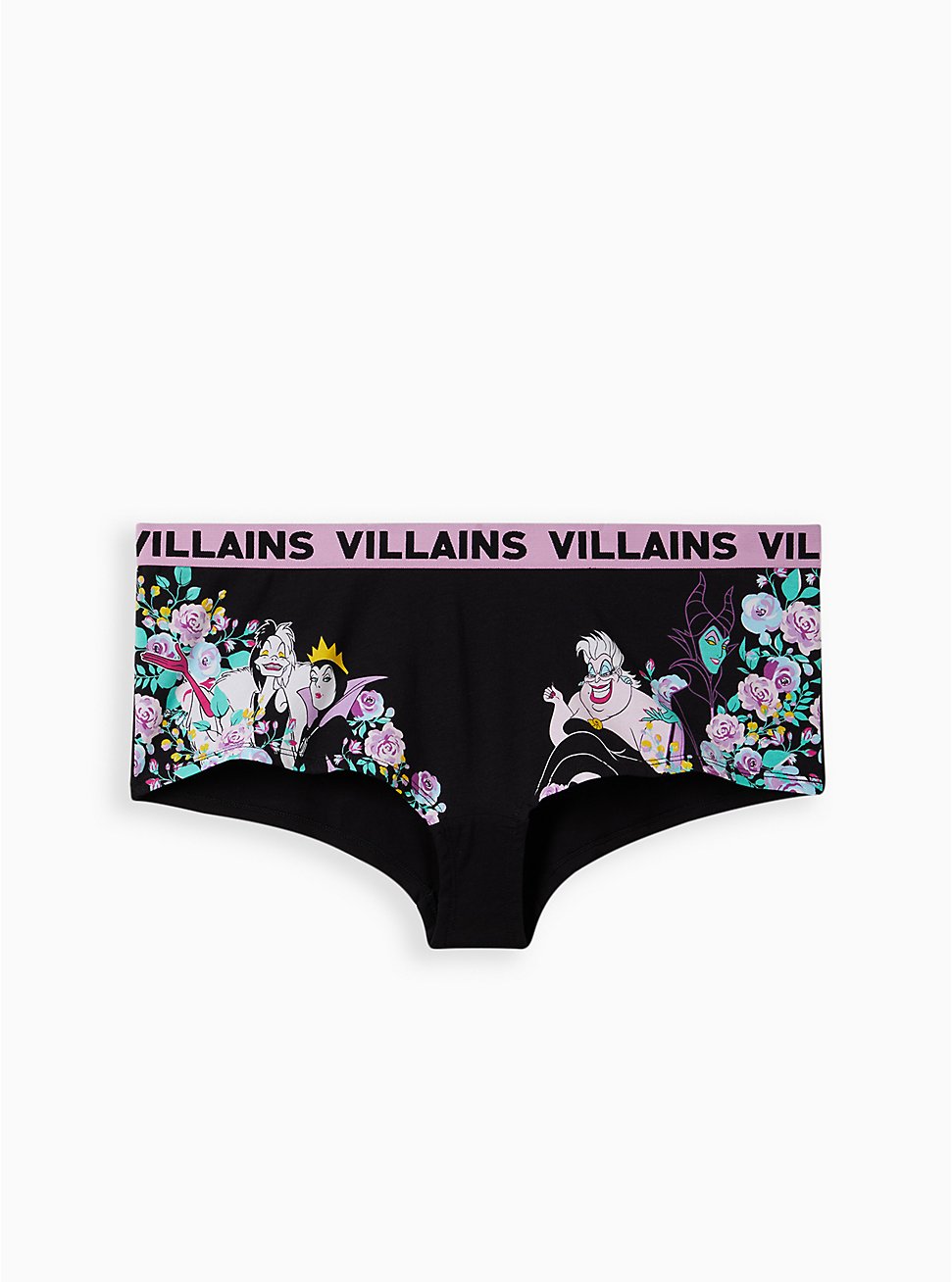 Disney Villains Boyshort Cotton Panty - Black, MULTI, hi-res