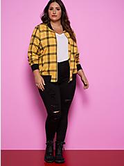 Betsey Johnson Bomber - Luxe Ponte Yellow Plaid, OTHER PRINTS, alternate