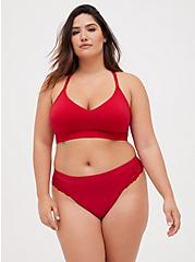 Plus Size Seamless Flirt Thong Panty - Lace Red, JESTER RED, alternate