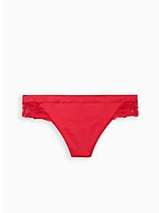 Plus Size Seamless Flirt Thong Panty - Lace Red, JESTER RED, hi-res
