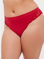 Seamless Flirt Thong Panty - Lace Red, JESTER RED, hi-res