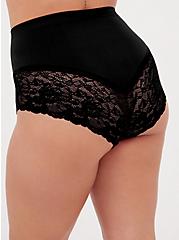 Plus Size Seamless Flirt High Waist Cheeky Panty - Lace Black, RICH BLACK, alternate