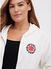 Zip Hoodie - Cozy Fleece Red Hot Chili Peppers Logo Graphic White, IVORY, alternate