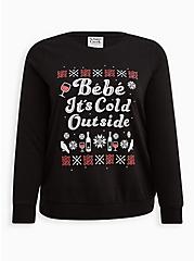 Schitt's Creek Sweatshirt - Cozy Fleece Bebe It's Cold Outside Black, DEEP BLACK, hi-res