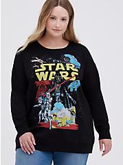Plus Size Tunic Sweatshirt - Cozy Fleece Star Wars Black, DEEP BLACK, hi-res