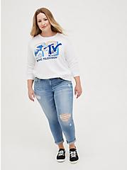 Sweatshirt - Cozy Fleece MTV Wave White, BRIGHT WHITE, alternate
