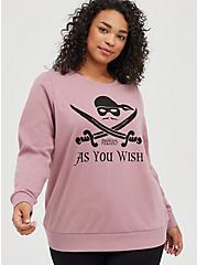 Plus Size Sweatshirt - Cozy Fleece The Princess Bride As You Wish Purple, PURPLE, hi-res
