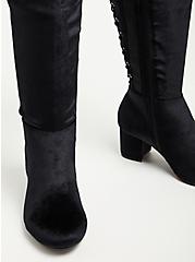 Plus Size Laceup Over The Knee Boot - Velvet Black (WW), BLACK, alternate