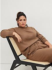 Plus Size Wide Leg Pull-On Pant - Luxe Cozy Brown, CARIBOU, alternate
