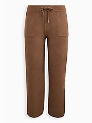 Plus Size Wide Leg Pull-On Pant - Luxe Cozy Brown, CARIBOU, hi-res