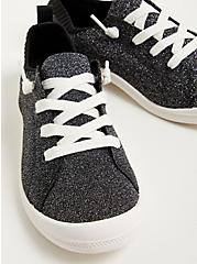 Plus Size Riley Sneaker - Black Stretch Knit Lurex (WW), BLACK, alternate