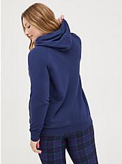 Classic Fit Ultra Soft Fleece Bedazzled Drawcord Hoodie, PEACOAT, alternate