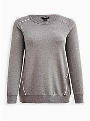 Studded Sweatshirt - Ultra Soft Fleece Grey, HEATHER GREY, hi-res